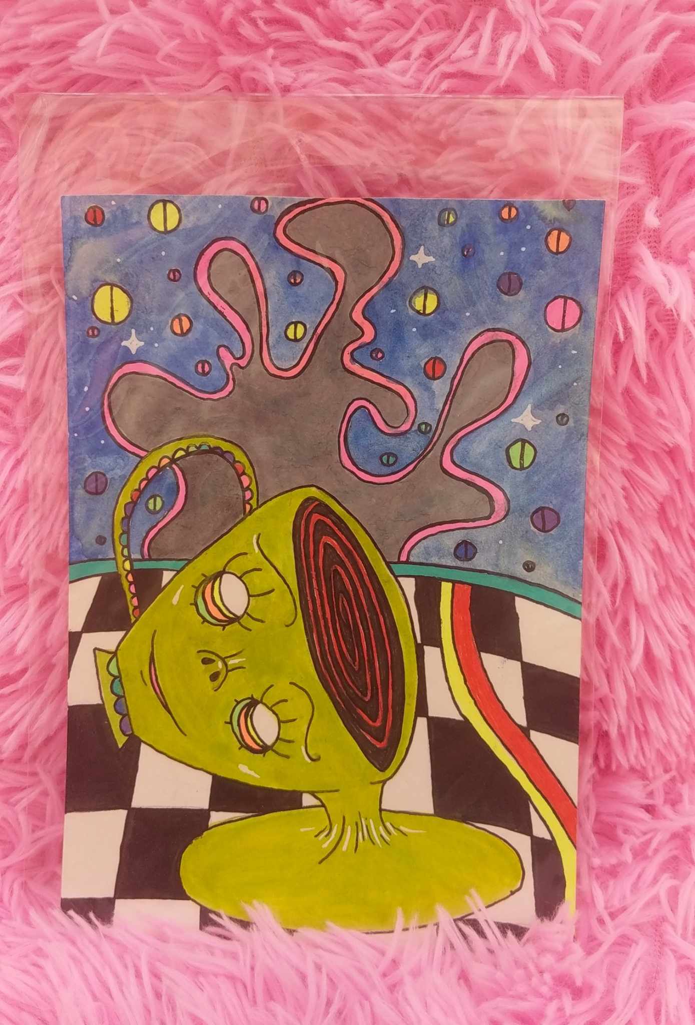Can't Pour From an Empty Cup — Painted Journal Page by Sydney Nova, abstract, advice, alien