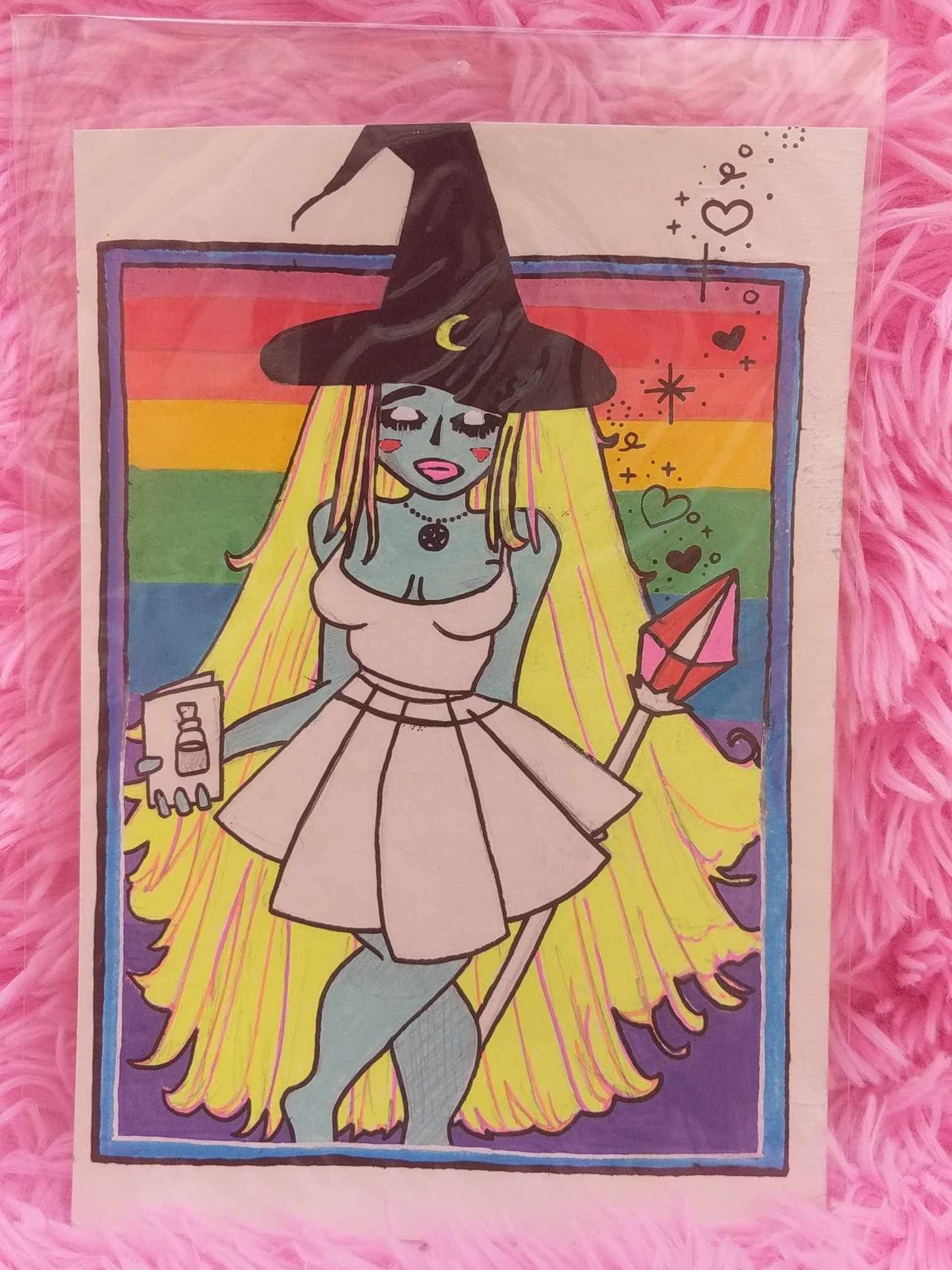 Magical Girl — Painted Journal Page by Sydney Nova, alien, creative, cute