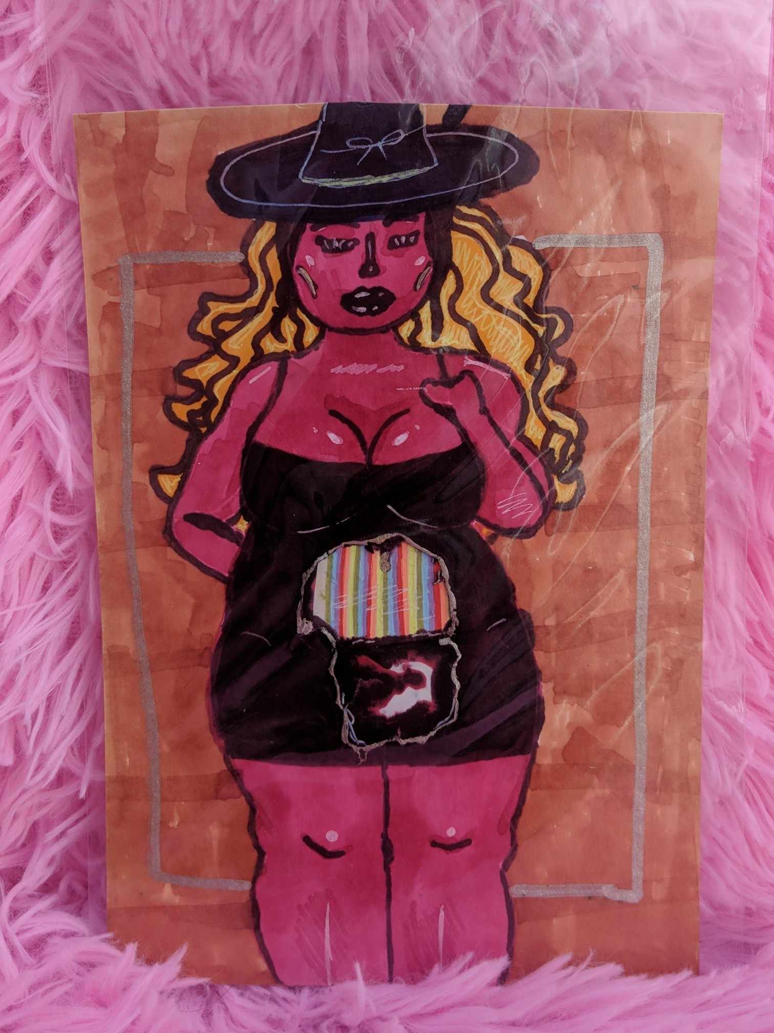 Rainbows Inside — Painted Journal Page by Sydney Nova, alien, creative, creepy